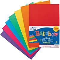 Baker Ross AV535 Cartulina Tamaño A4- 20 g-m²- 50 unidades- Multicolor